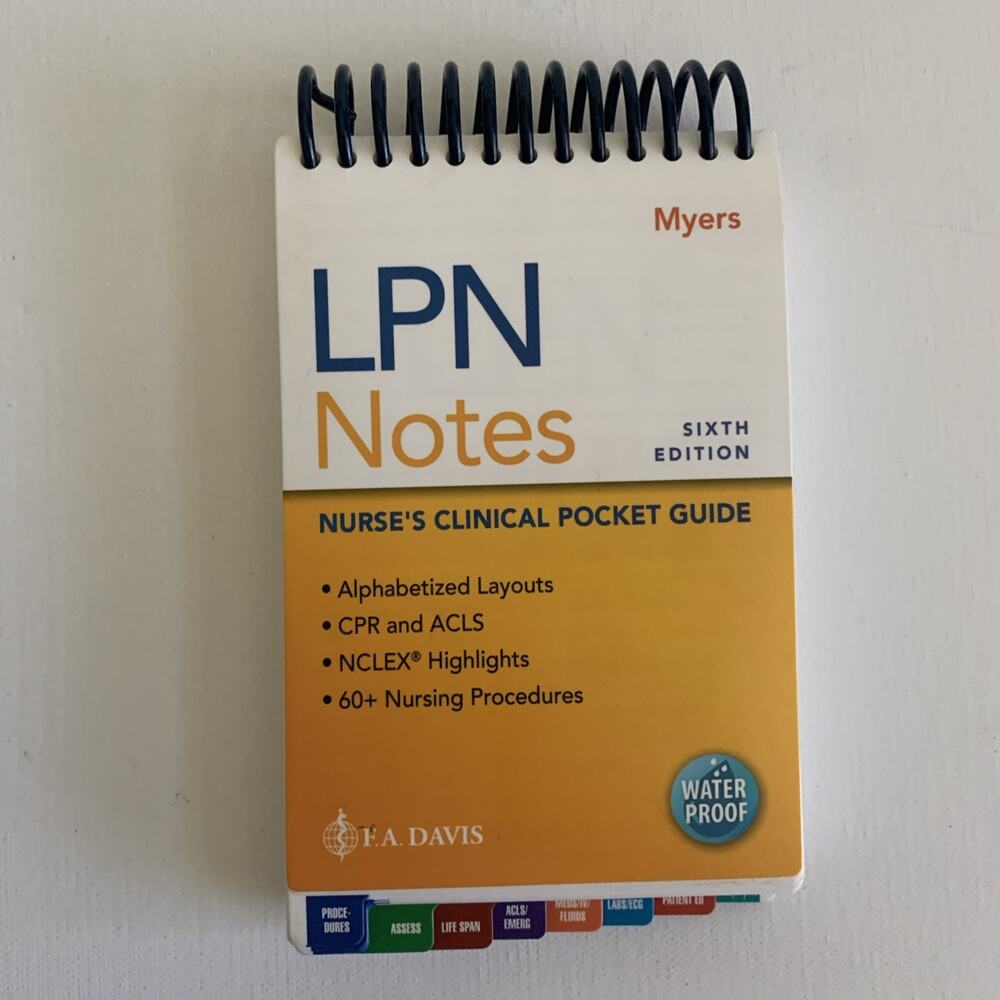 LPN Notes: Nurse's Clinical Pocket Guide Book Sixth Edition WaterProof